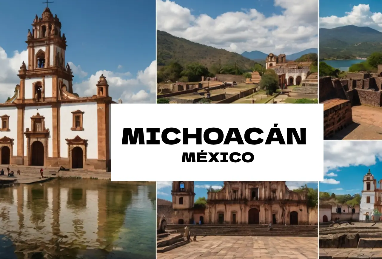 Collage de lugares populares en Michoacán