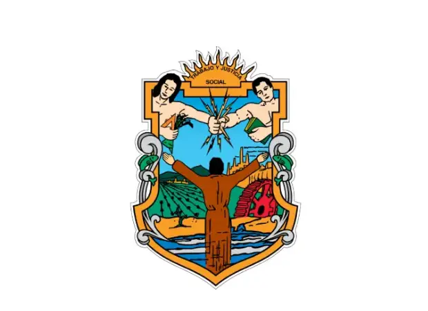 Escudo de armas del estado de Baja California Norte, símbolo de riqueza natural y cultural.