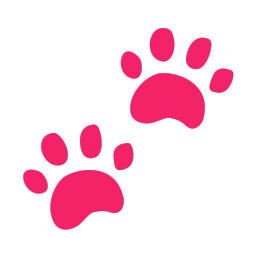 Botón con huella de perro rosa.