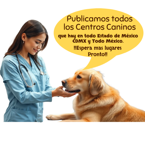 Una imagen de una doctora y un perrito que dice publicamos a todos los centros de control caninos